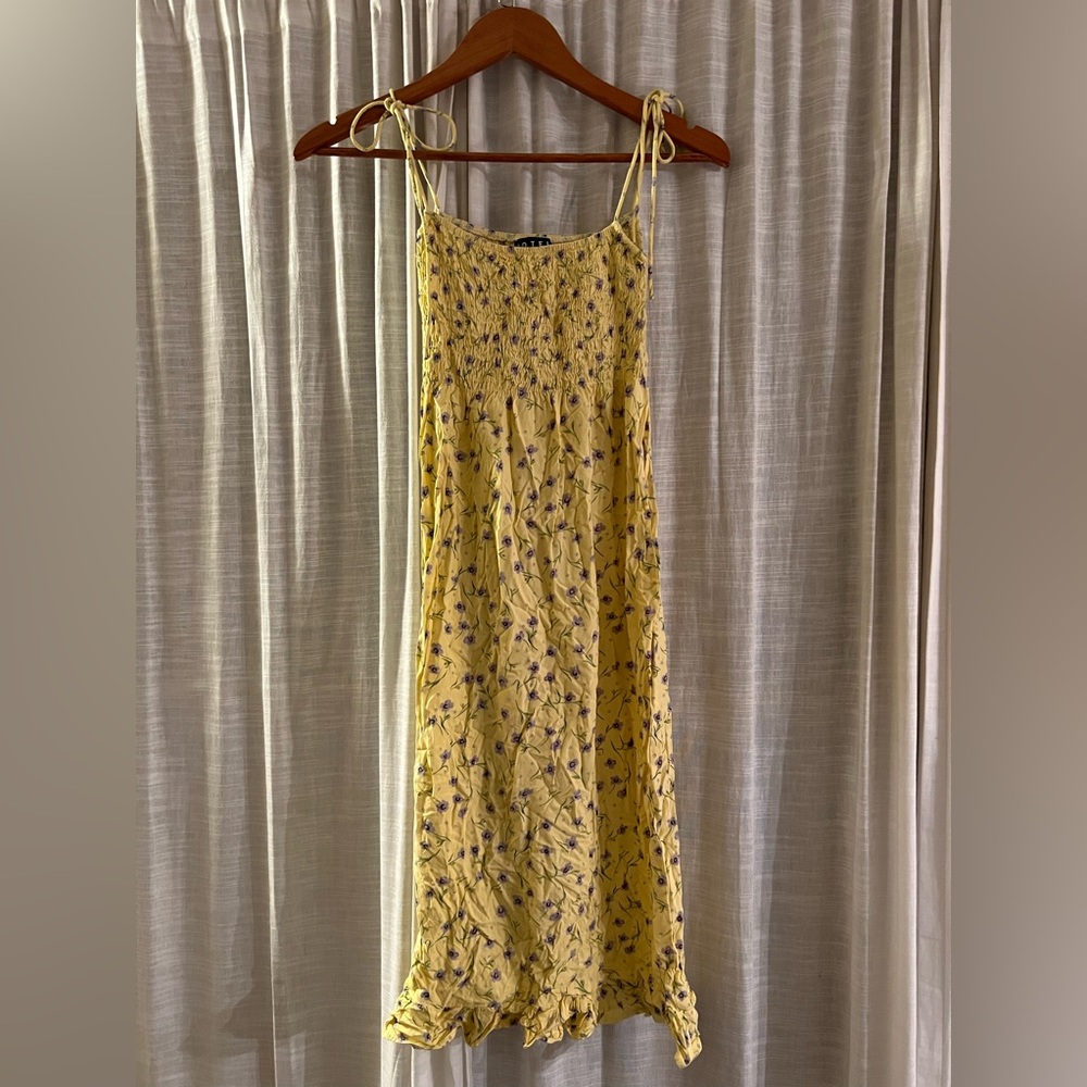 Motel Rocks Yellow Floral Midi Dress - Size XS